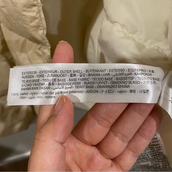 Zara Nylon Puffer Jacket Coat Cream Ivory Large - Picture 6 of 12